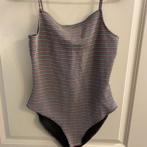 Topshop rainbow/glitter bodysuit
